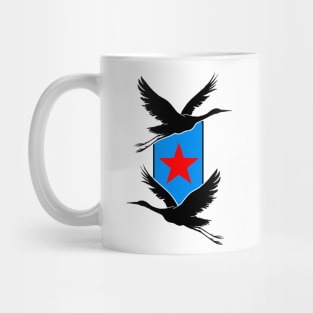 Black stork red star Mug